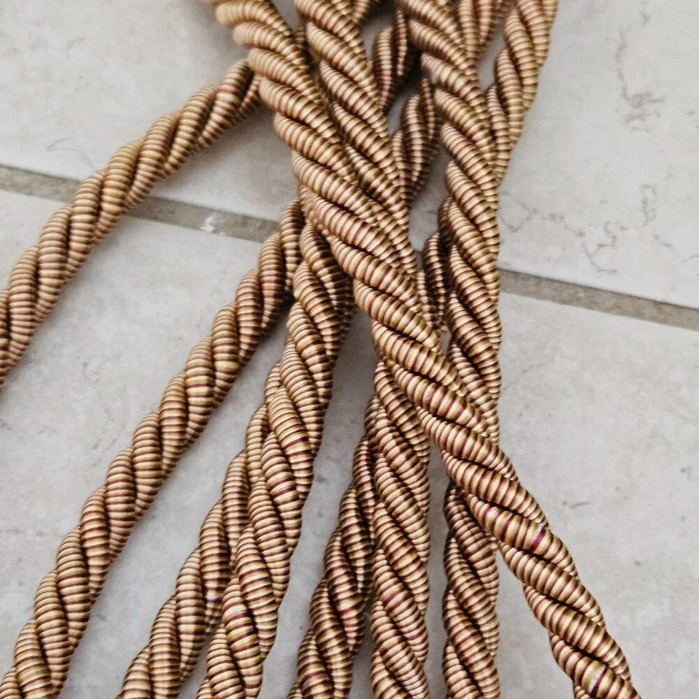 RARE LUXURY ITALIAN BURGUNDY RED GOLD CURTAIN TASSEL TIE BACK PULL SWAG FRINGE
